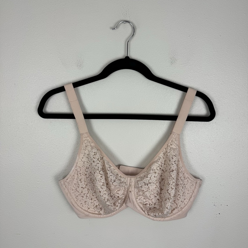 Chantelle 38DD Norah Comfort Underwire Bra 13F1 Beige Lace Unlined Underwire